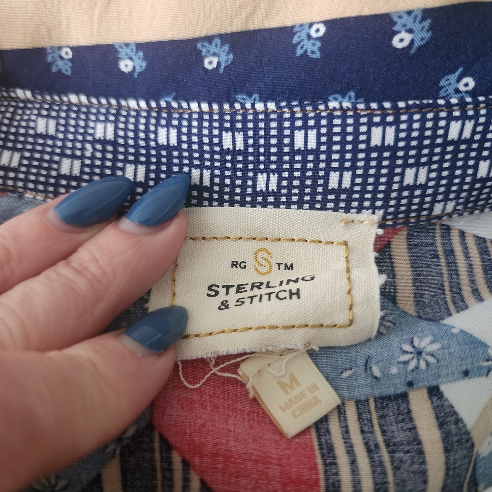 Patchwork Pattern Women's Blouse - image 2